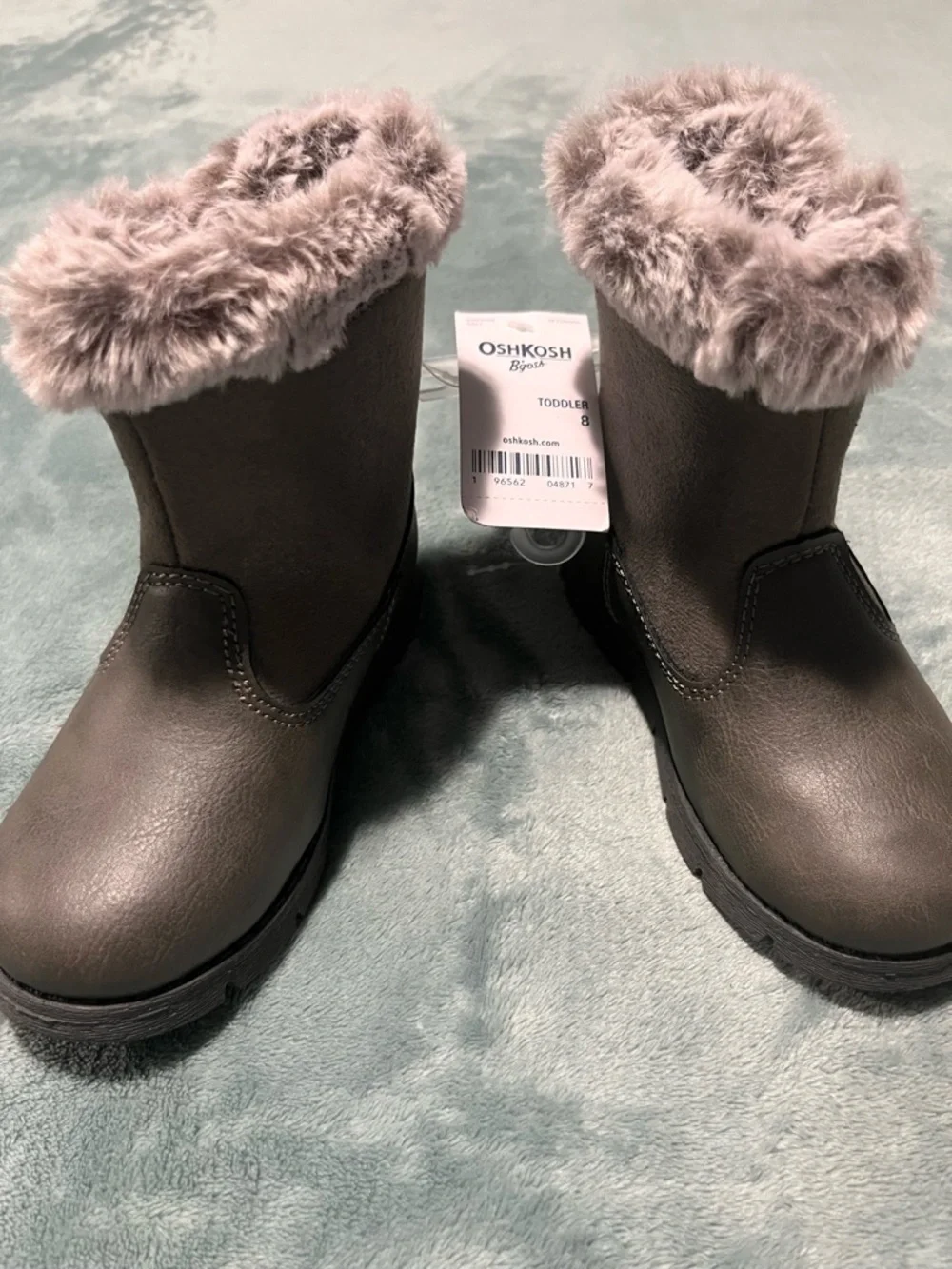 OshKosh B'gosh Toddler Faux Fur Cuff Boots - Taupe